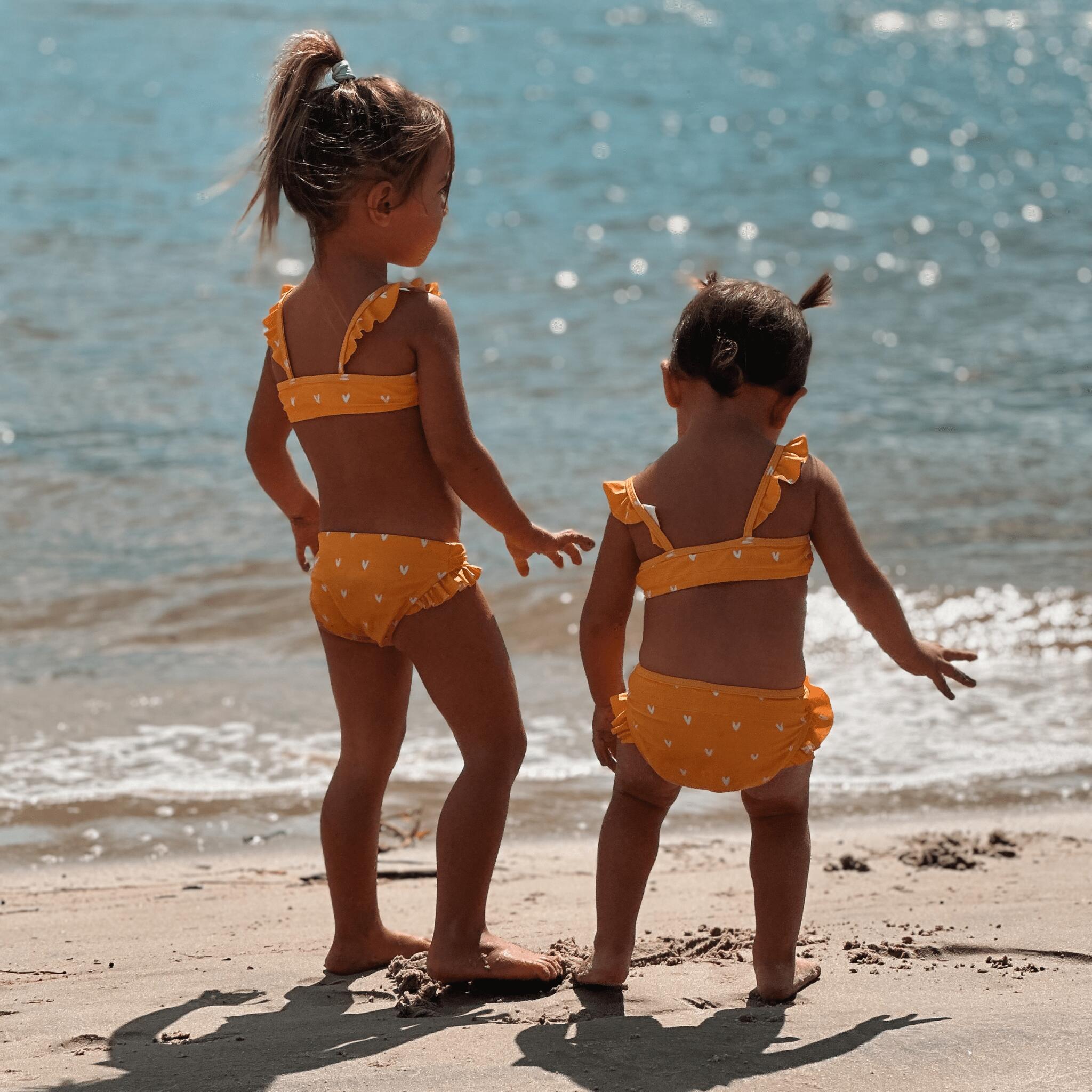 Swim Essentials | Bikini Cuoricini UV Arancione Bambina 3/4