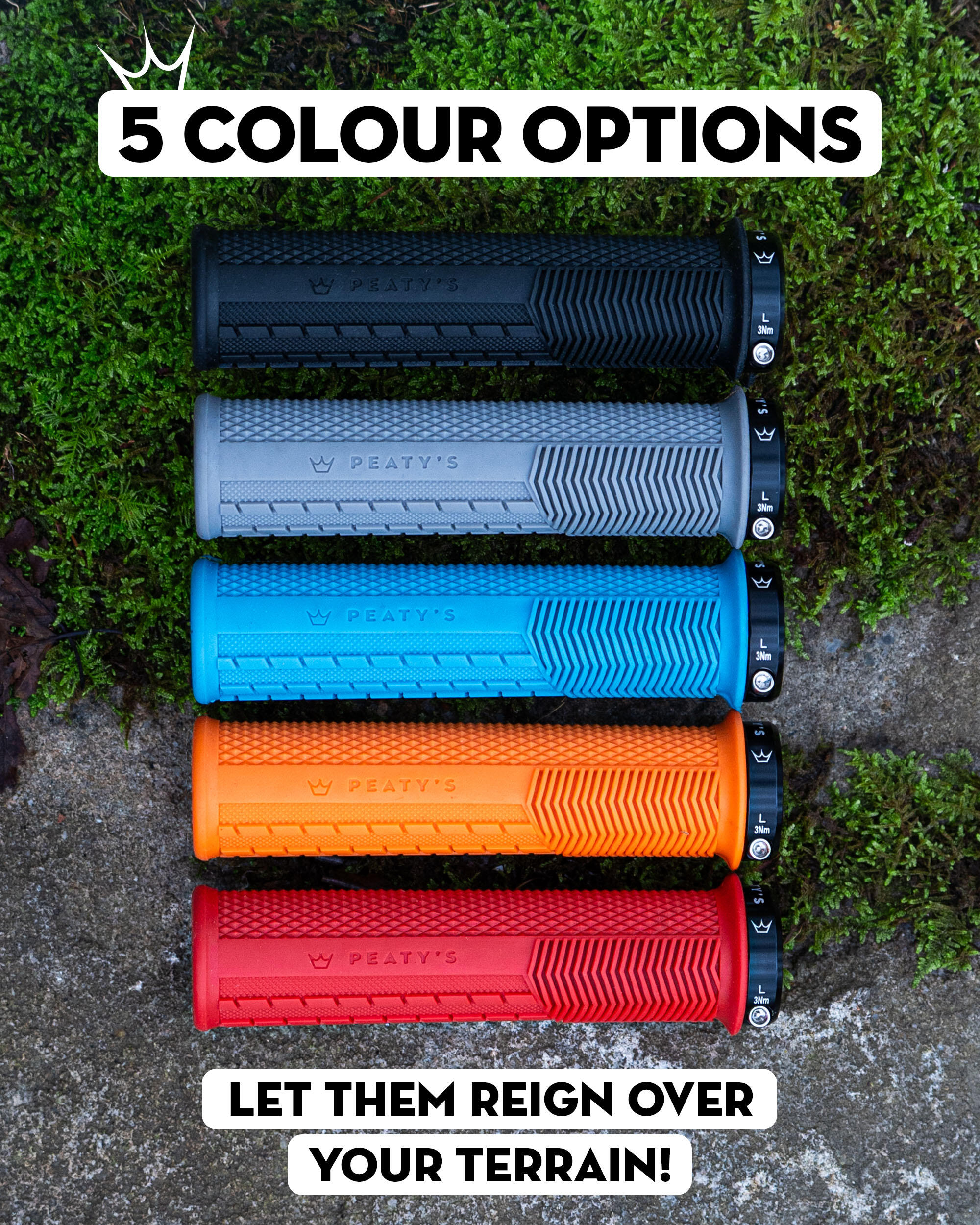 Peaty's Monarch Knurl Grip Thin (30-32mm) Turquoise – Mountain Bike MTB Grip 5/7