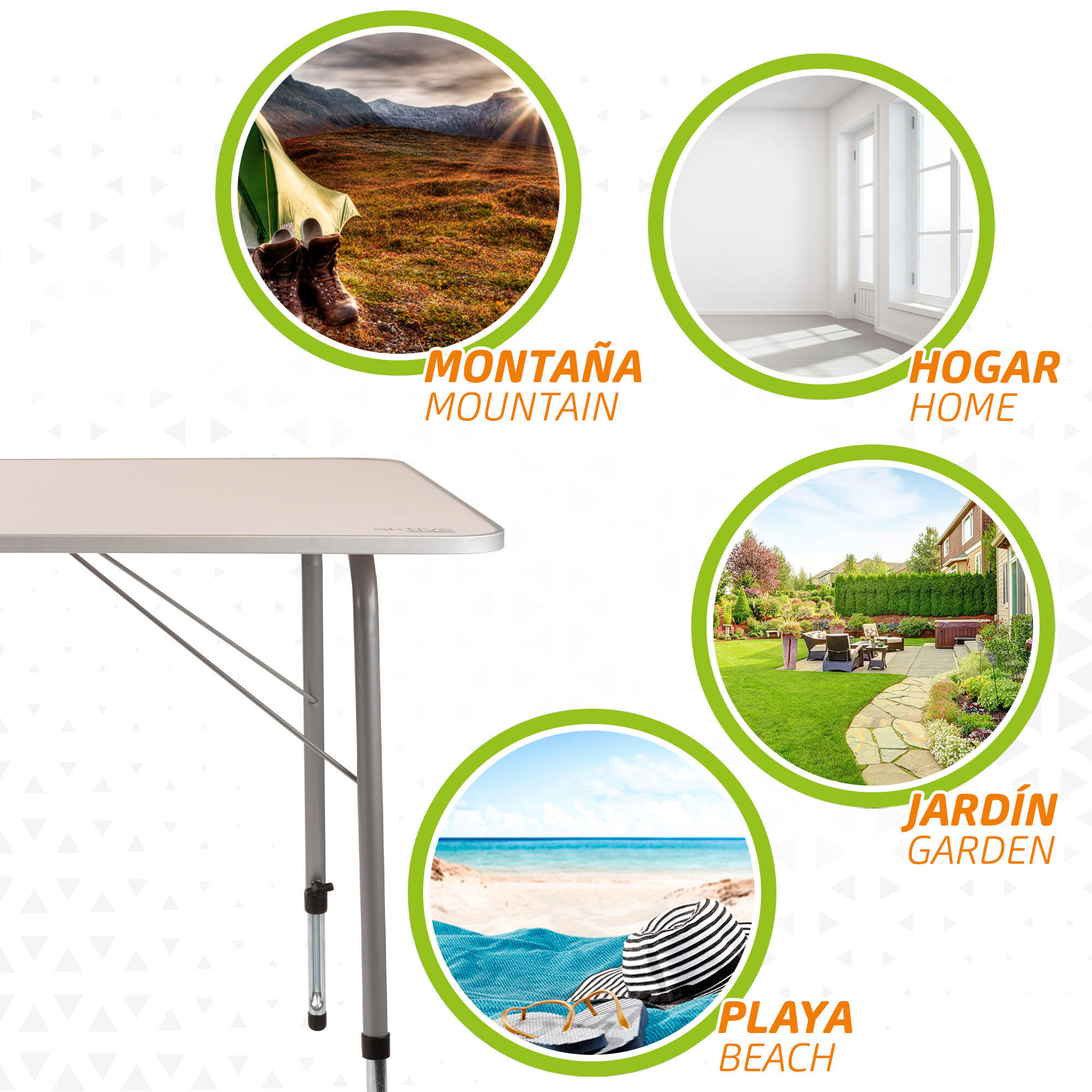 Mesa camping dobrável altura regulável Aktive Camping 5/7