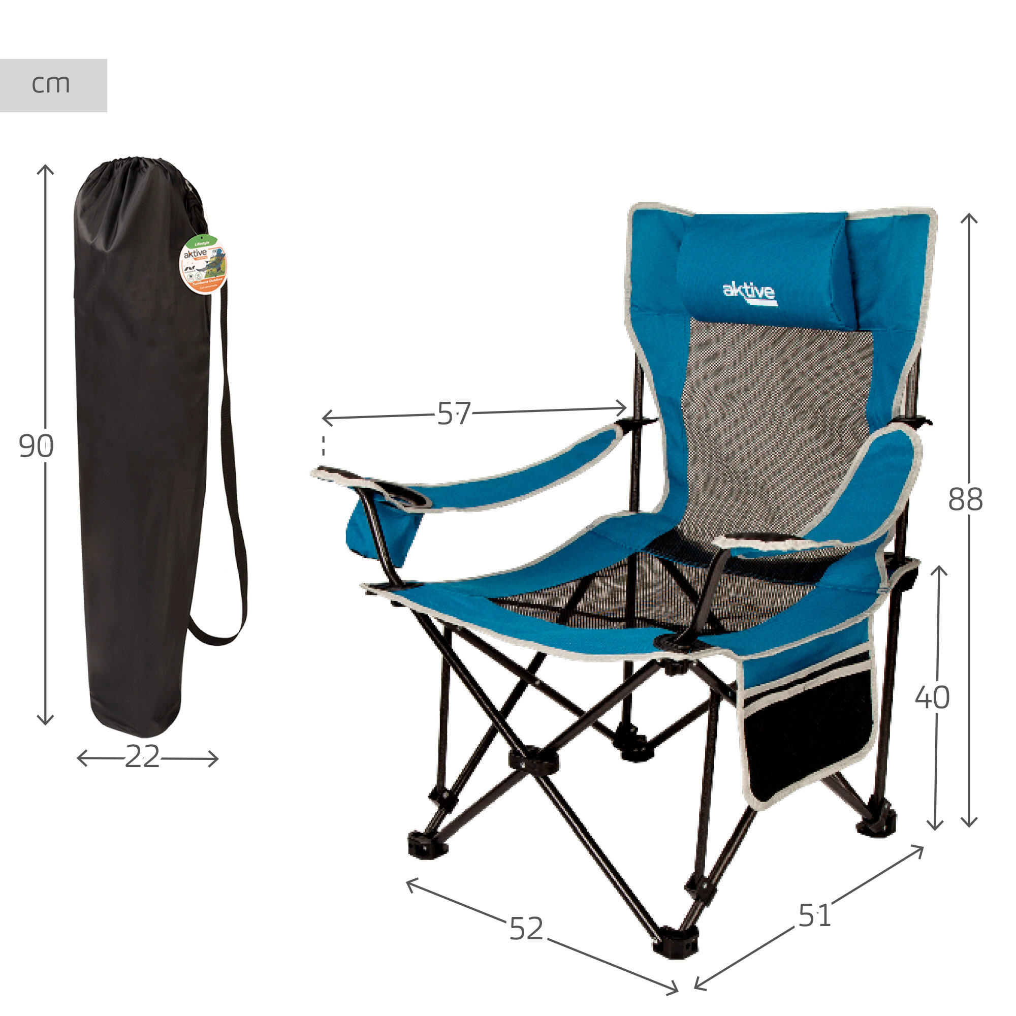 Chaise longue pliante de camping Aktive 4/7