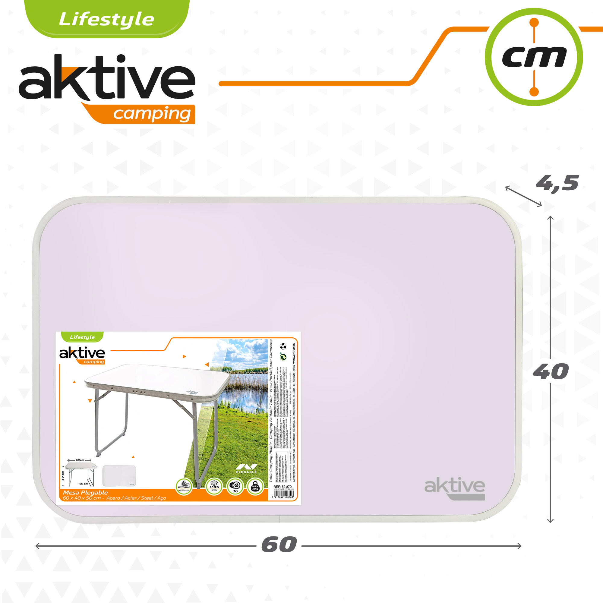 Mesa dobrável de aço para camping Aktive 7/7