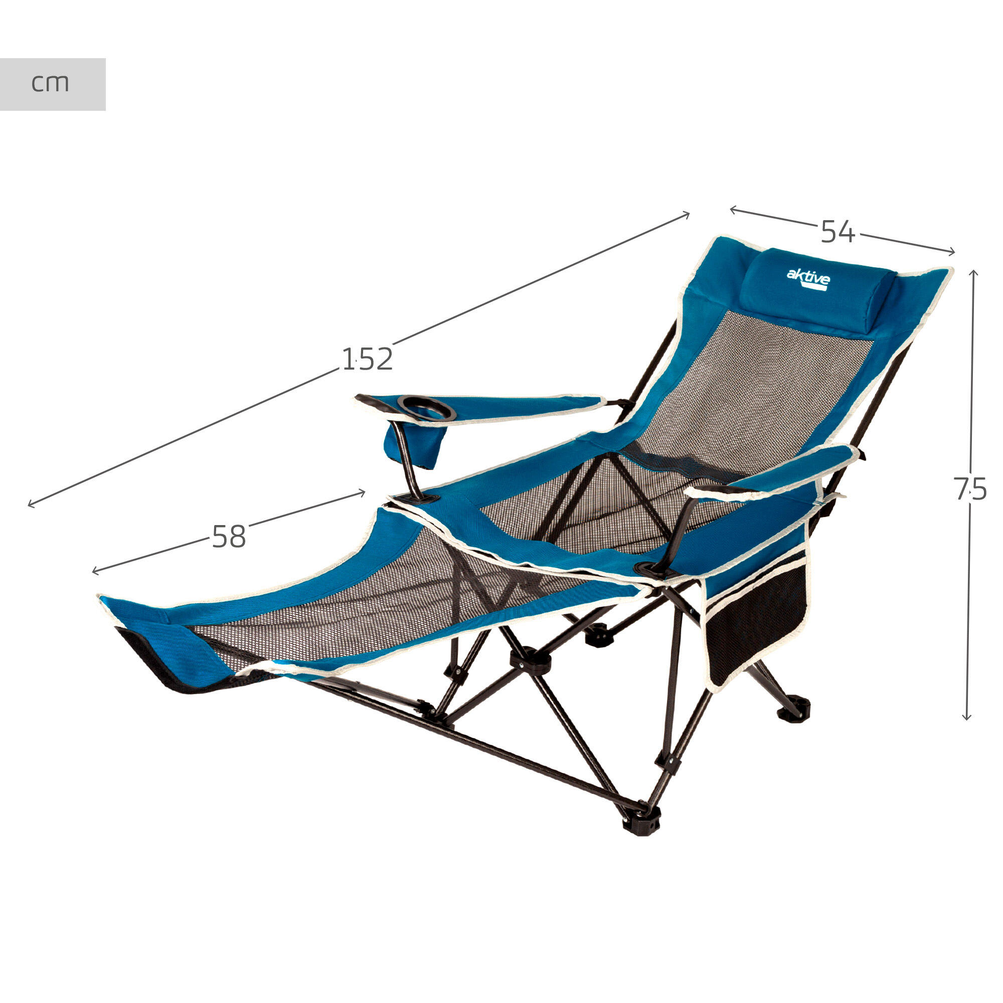 Chaise longue pliante de camping Aktive 5/7