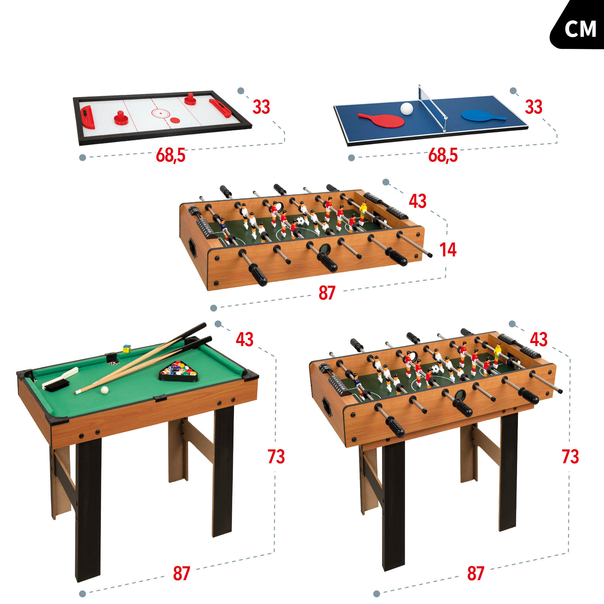 Tavolo multigioco 4 in 1 con gambe CB Games 4/7