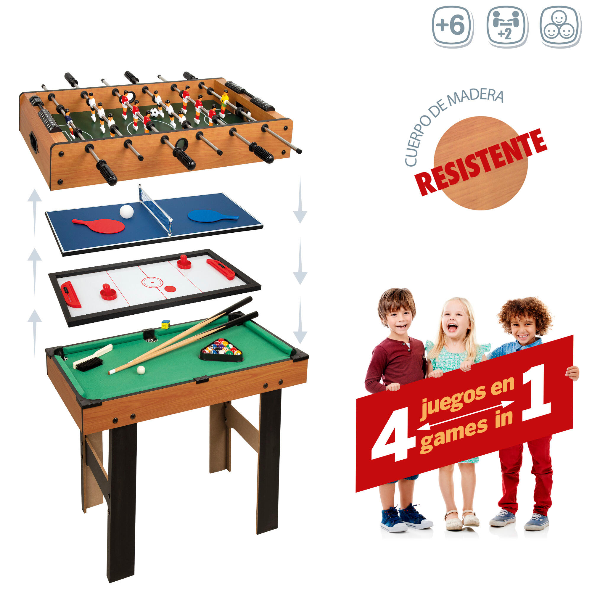 Tavolo multigioco 4 in 1 con gambe CB Games 2/7