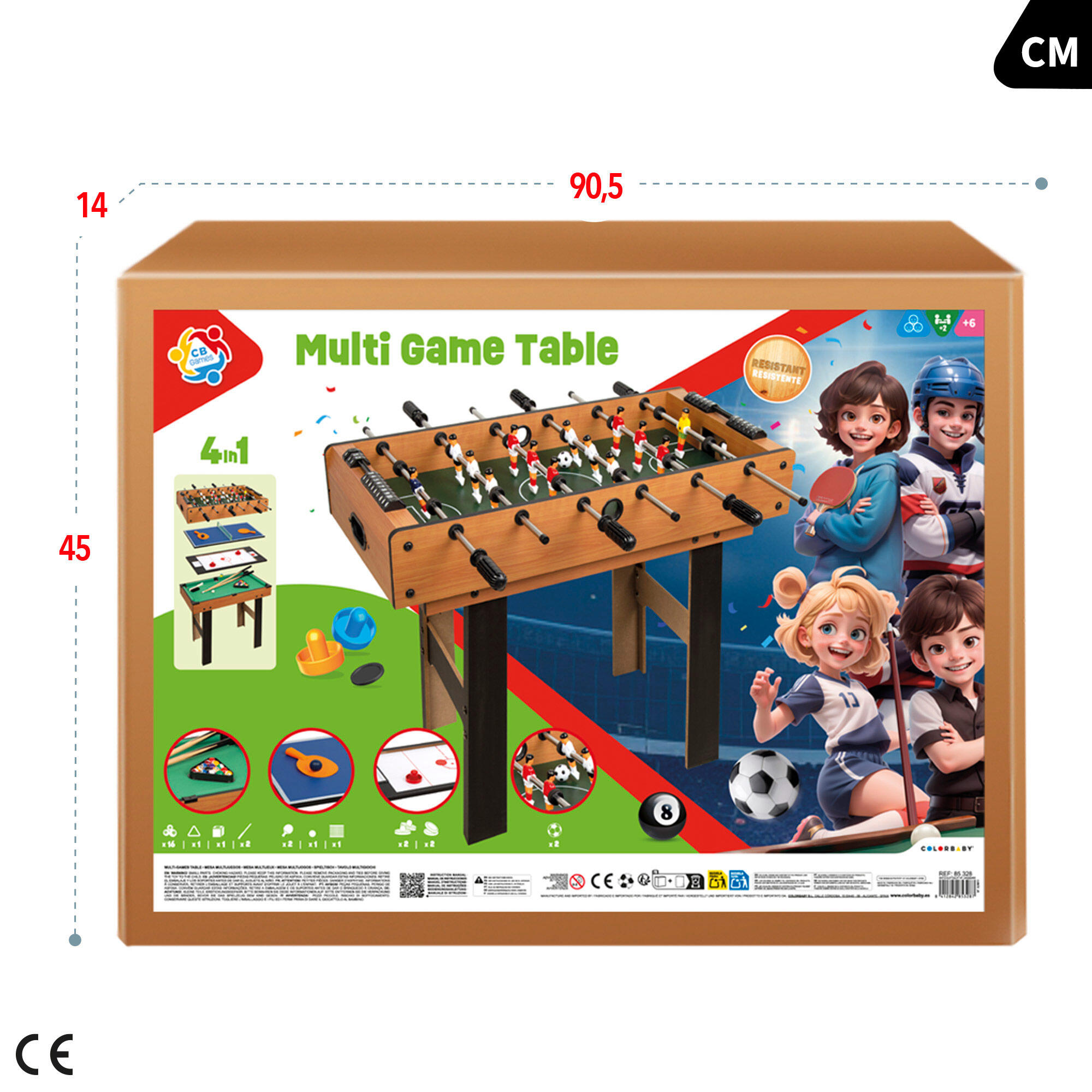 Tavolo multigioco 4 in 1 con gambe CB Games 6/7
