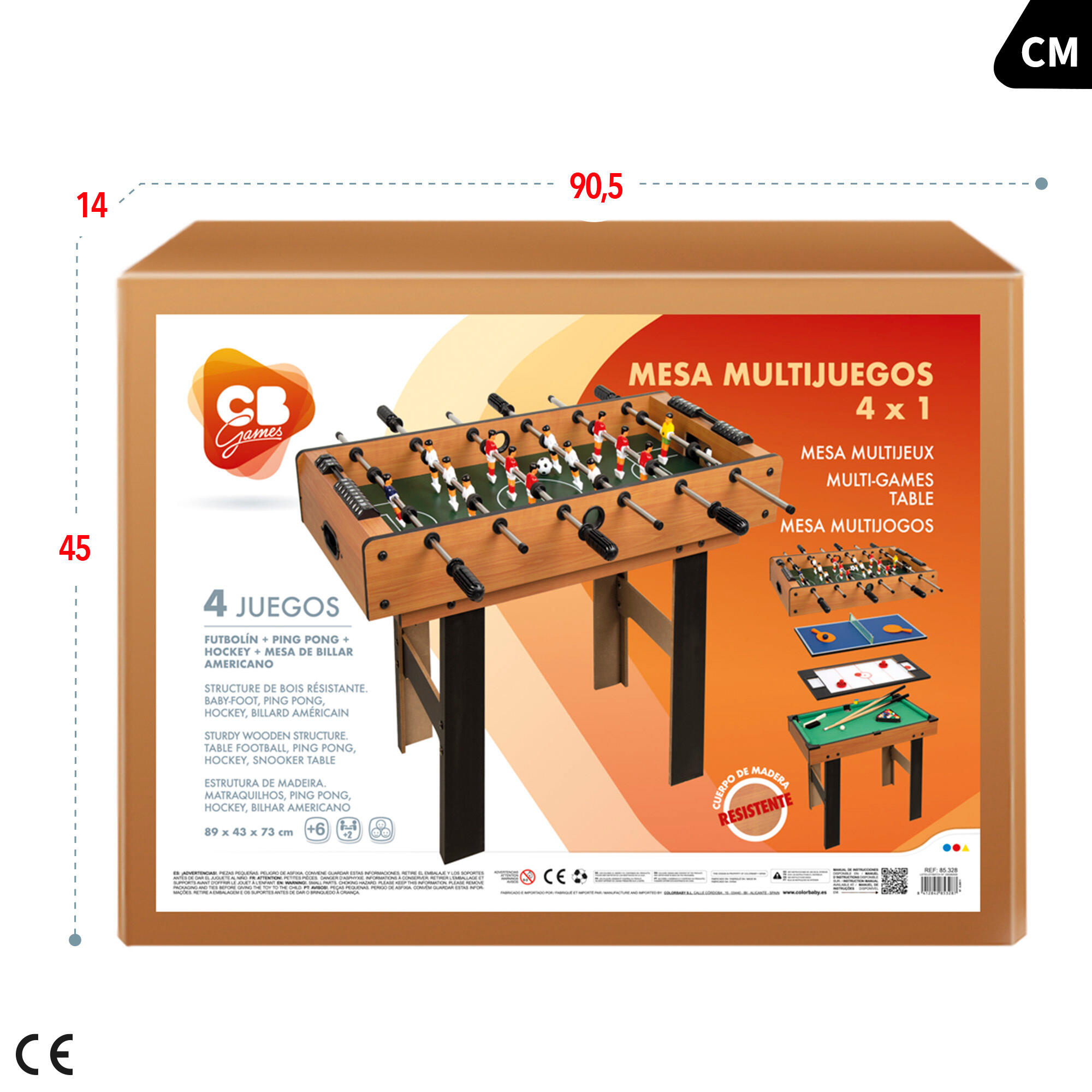 Tavolo multigioco 4 in 1 con gambe CB Games 7/7