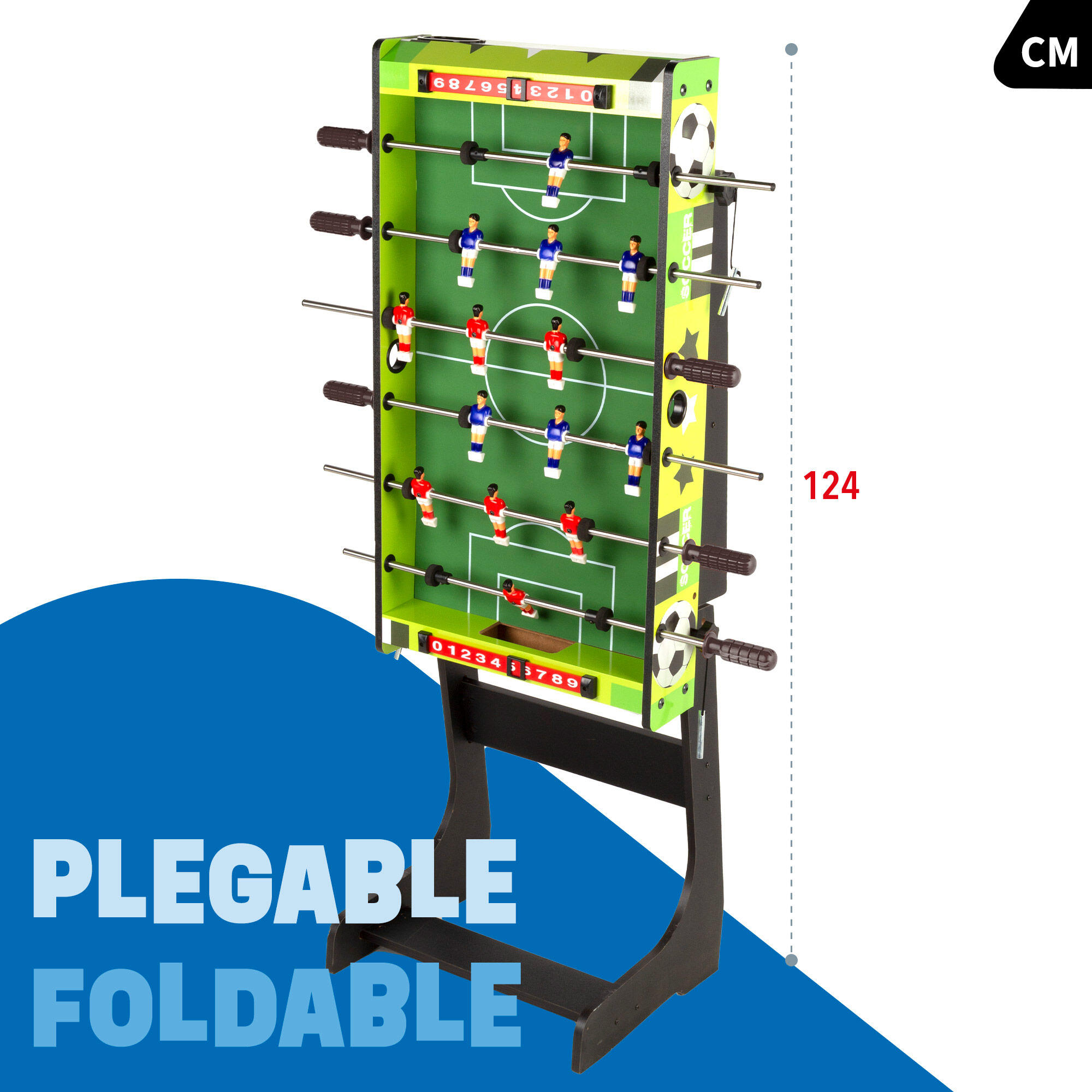 Mesa de matraquilhos de madeira dobrável 81x42x63 cm CB Games 3/7