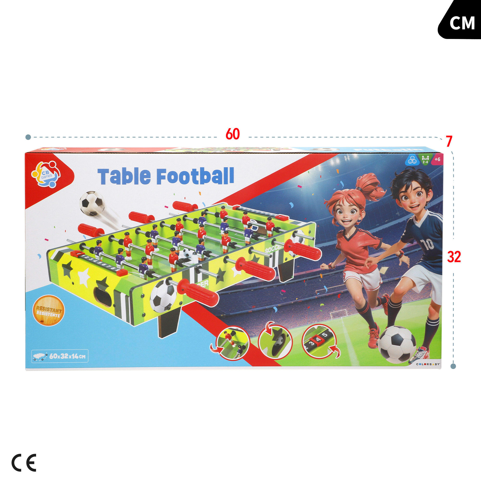 Mesa de matraquilhos em madeira 60x32x14 cm CB Games 7/7
