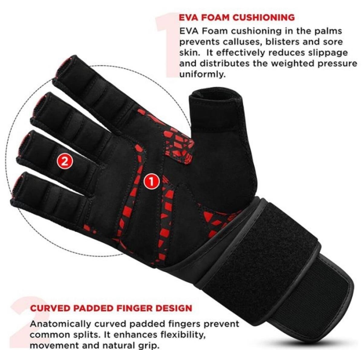 RDX L7 Weight Lifting Leather Gym Gloves 4/6