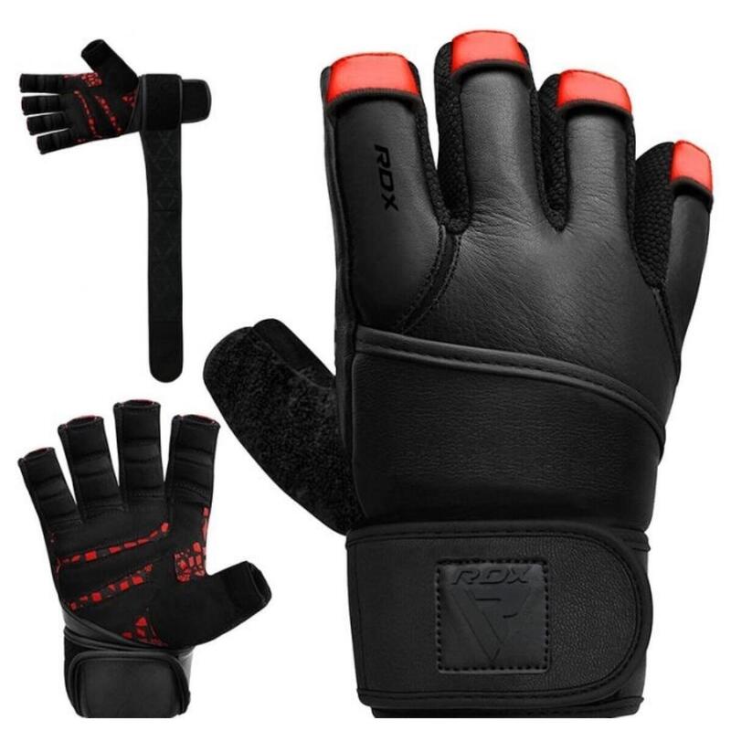 Manusi pentru sala,ridicari greutati RDX L7, Rosu/Negru, XL+