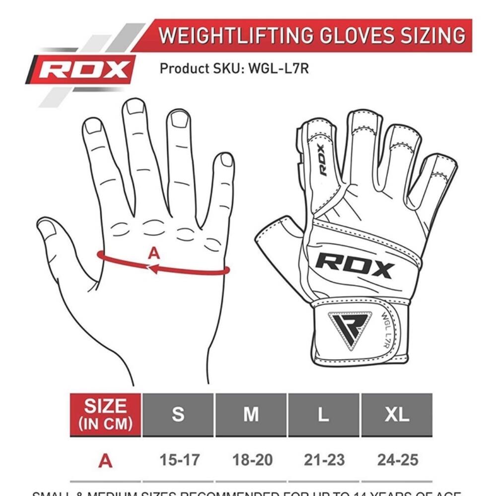 RDX L7 Weight Lifting Leather Gym Gloves 6/6