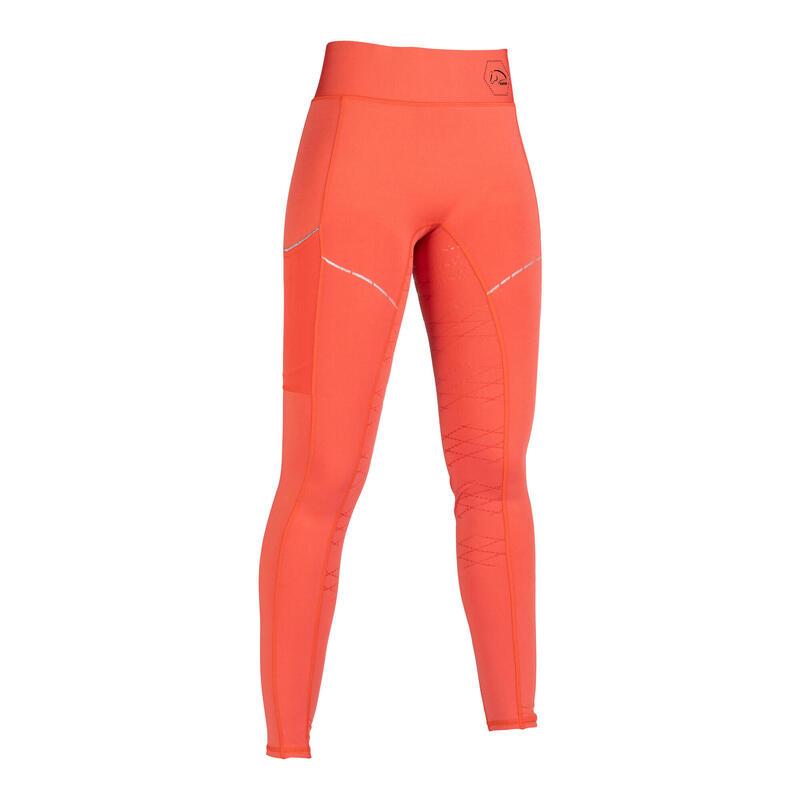 Leggings d'équitation pour femmes Savona Style, fond complet en silicone, ROUGE