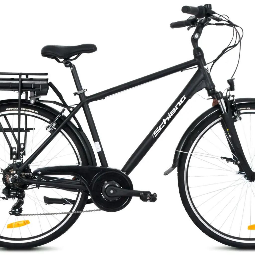 Men's 28" city bike with pedal assist with suspension fork, 10.4 Ah battery
