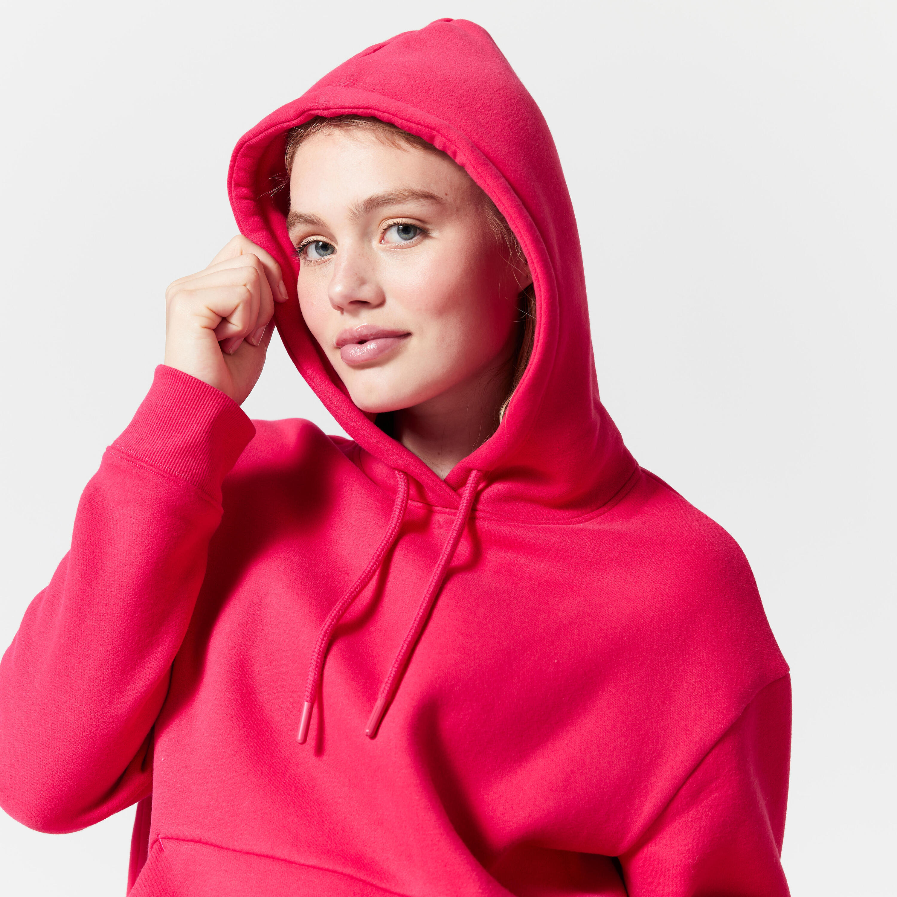 Tweedehands - Warme fitnesshoodie voor dames 500 roze - GOED 4/5