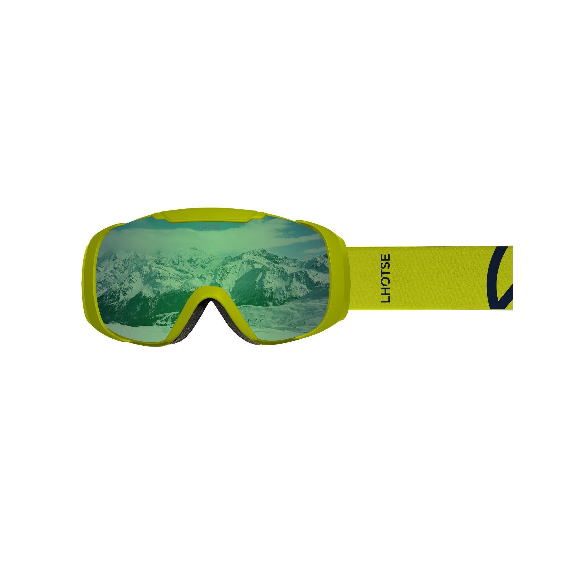 Lhotse - Masque De Ski Junior S3 - Cobza - Lime Ecran Vert - Masque De Ski - Jaune|vert - Decathlon