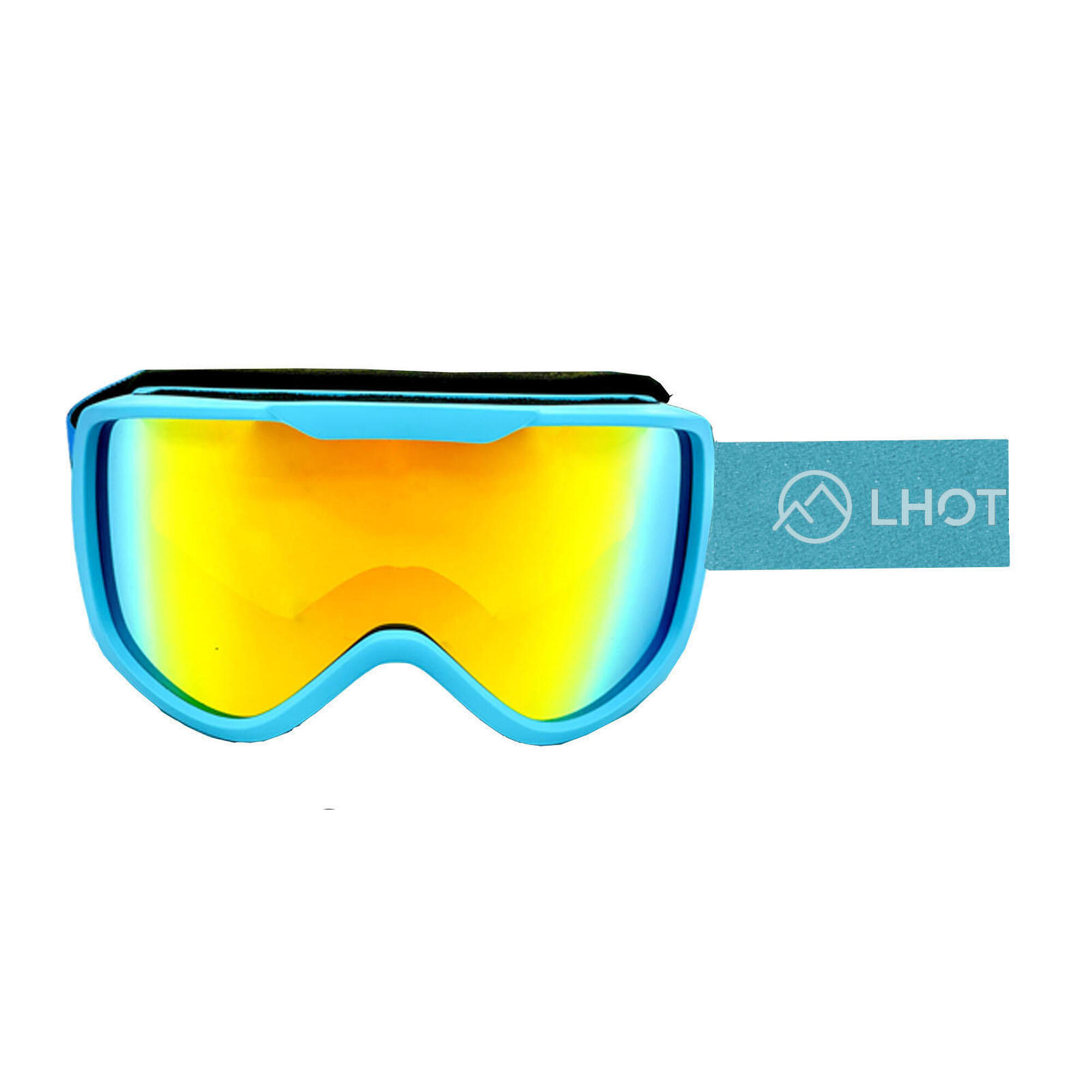 Lhotse - Masque De Ski Adulte Otg S3 - Shofar - Turquoise Ecran Gold - Masque De Ski - Bleu|jaune - Decathlon
