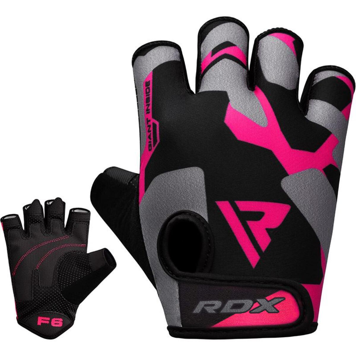 RDX F6 Pink Weightlifting Gym Gloves 5/6