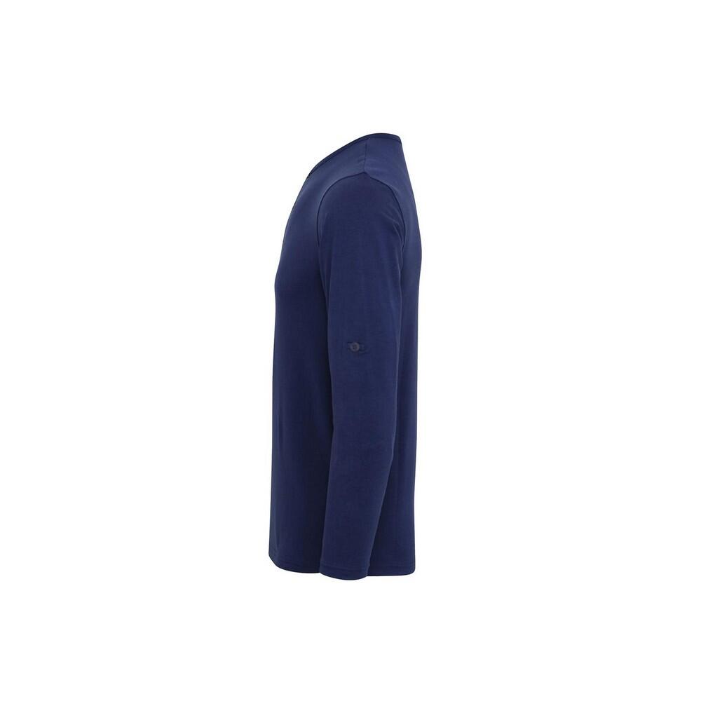 Mens Long John Roll Sleeve TShirt (Indigo) 3/4