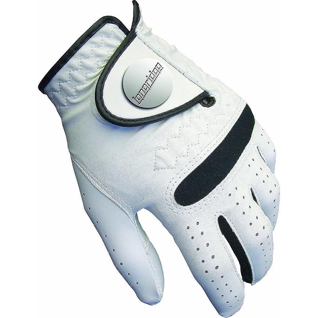 LONGRIDGE Mens Tour Dry Left Hand Golf Glove (White/Black)