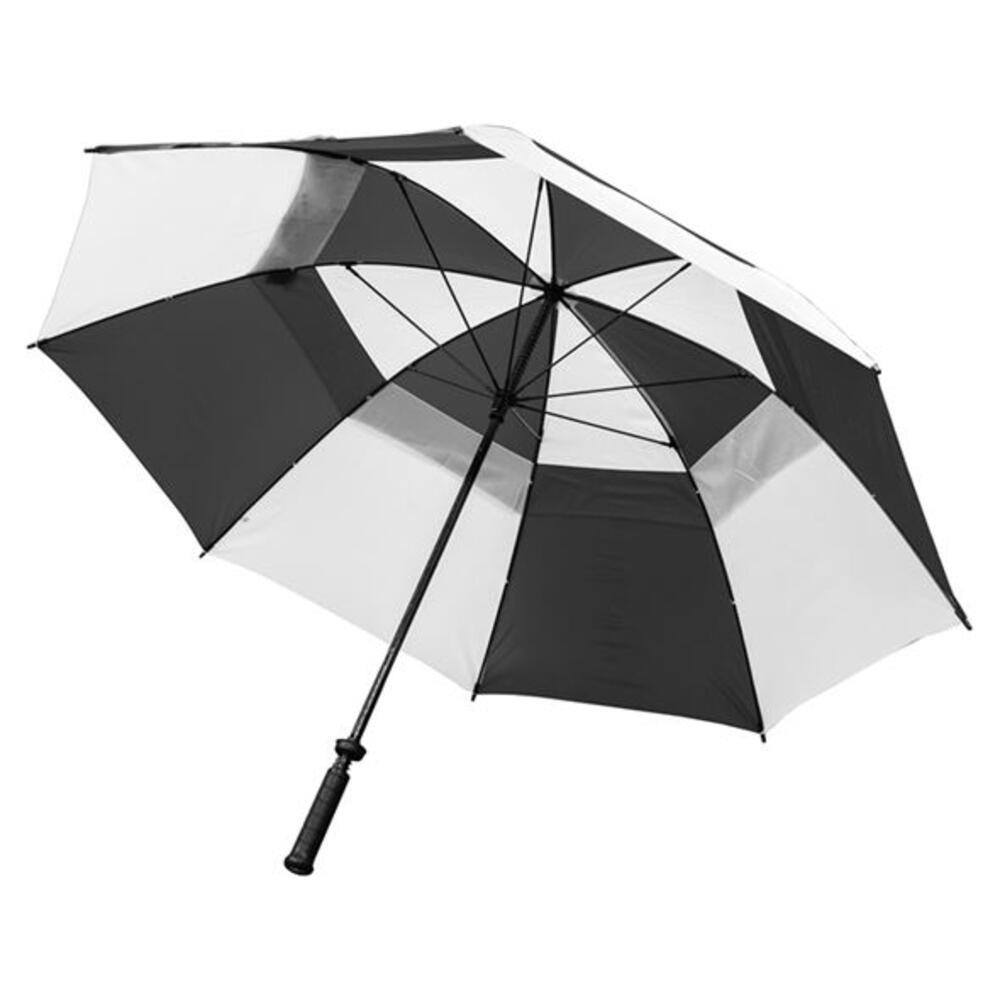 LONGRIDGE Double Canopy Golf Umbrella (Black/White)