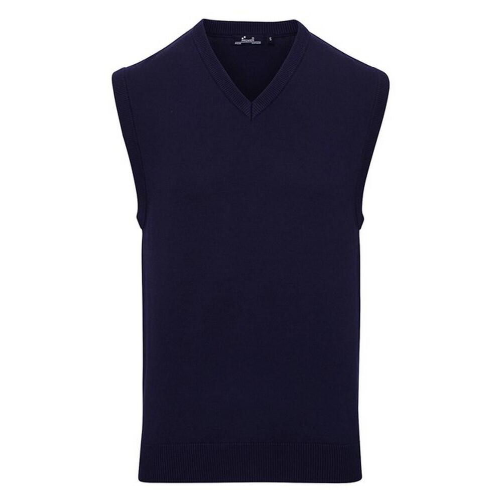 Mens Knitted Sleeveless Sweater Vest (Navy) PREMIER Decathlon