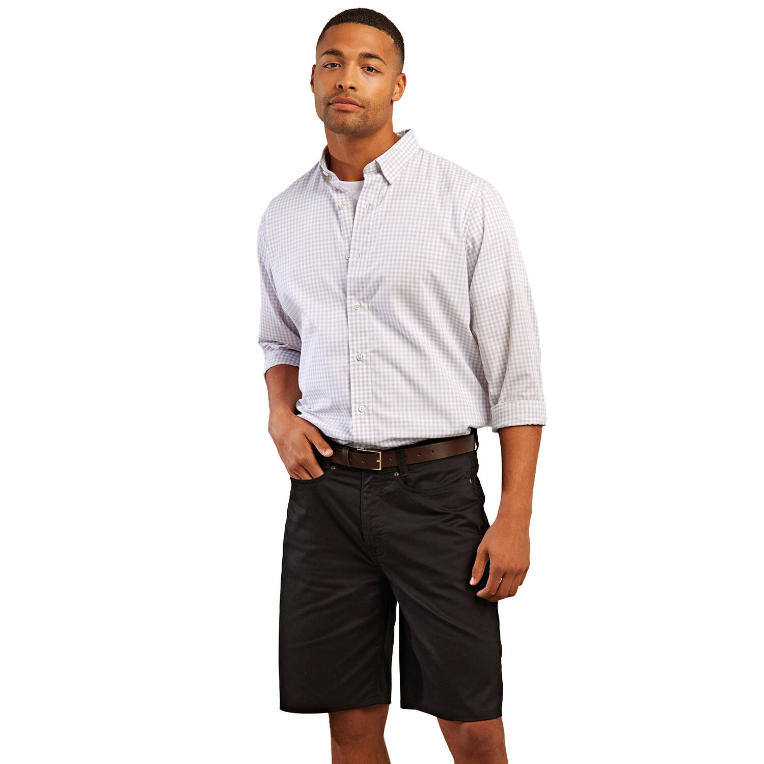 Mens Performance Chino Shorts (Black) 3/4