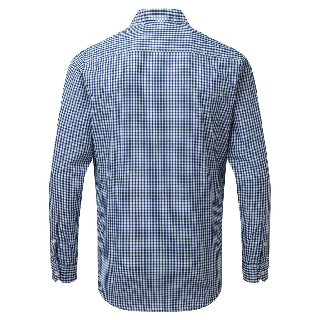 Mens Maxton Check Long Sleeve Shirt (Navy/White) 2/3