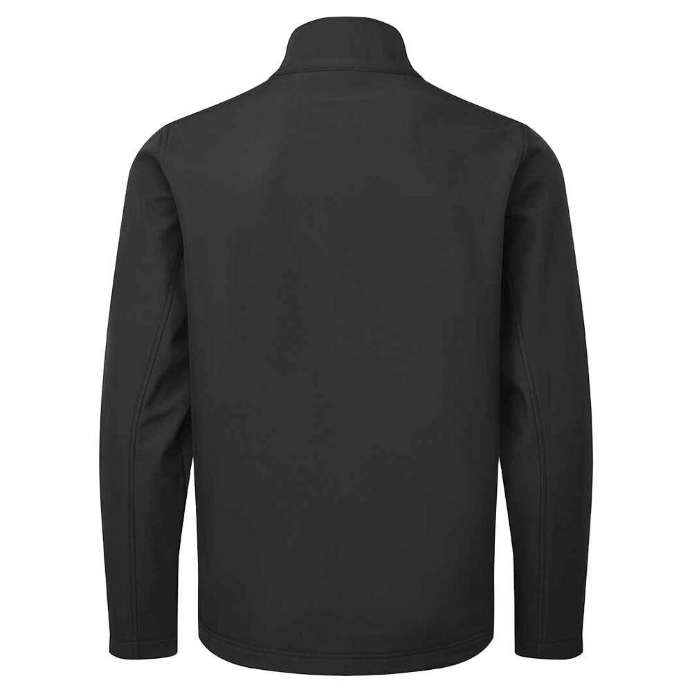Mens Recycled Wind Resistant Soft Shell Jacket (Black) 2/3