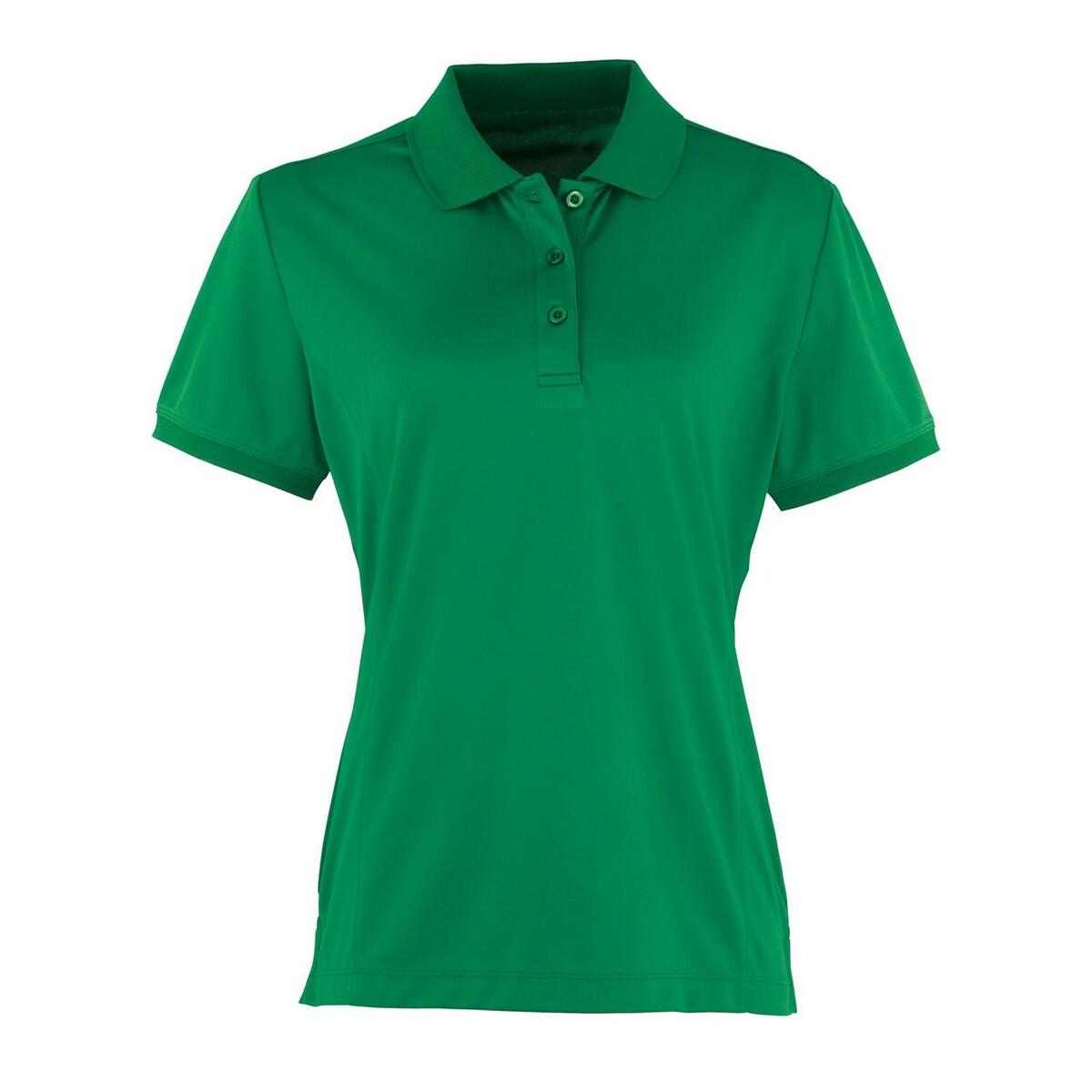 PREMIER Womens/Ladies Coolchecker Pique Polo Shirt (Kelly Green)