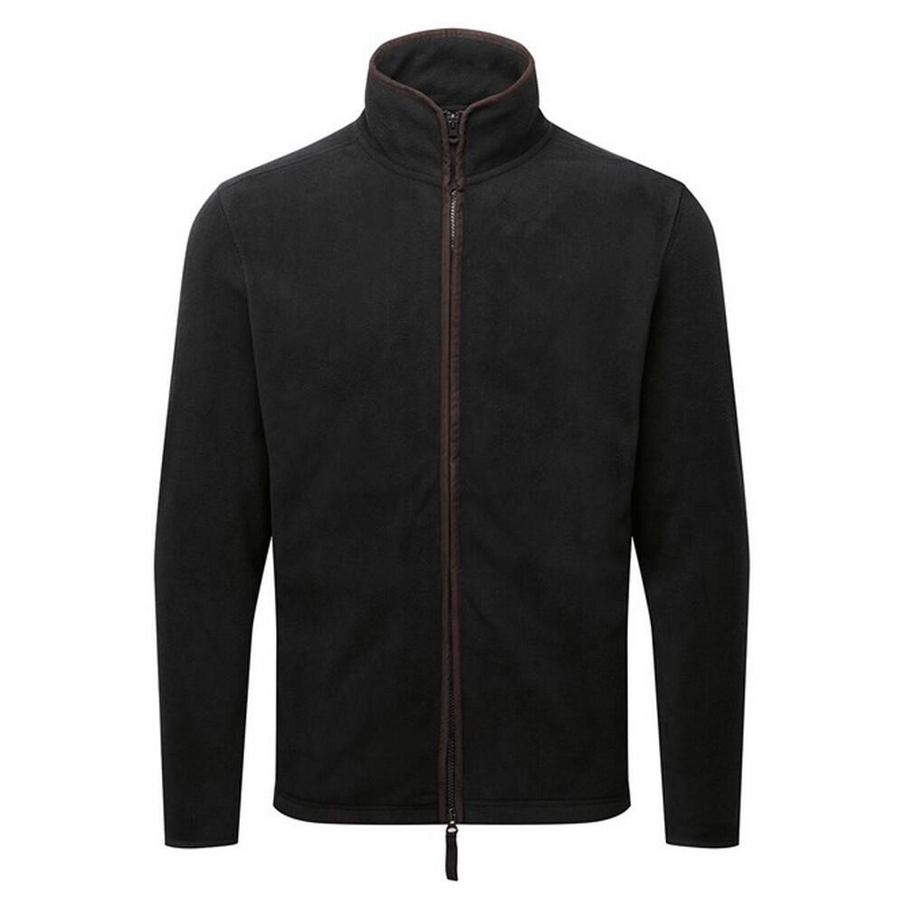 PREMIER Mens Artisan Fleece Jacket (Black/Brown)