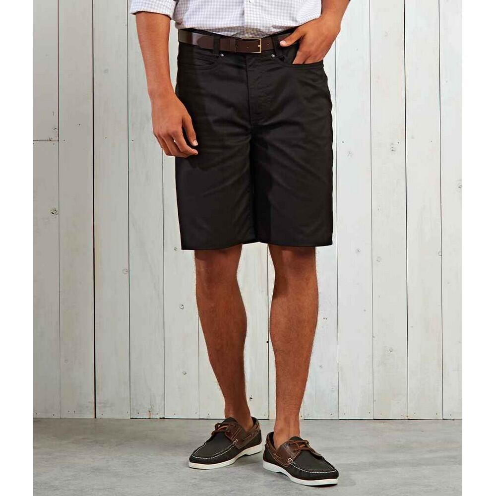 Mens Performance Chino Casual Shorts (Black) 2/3