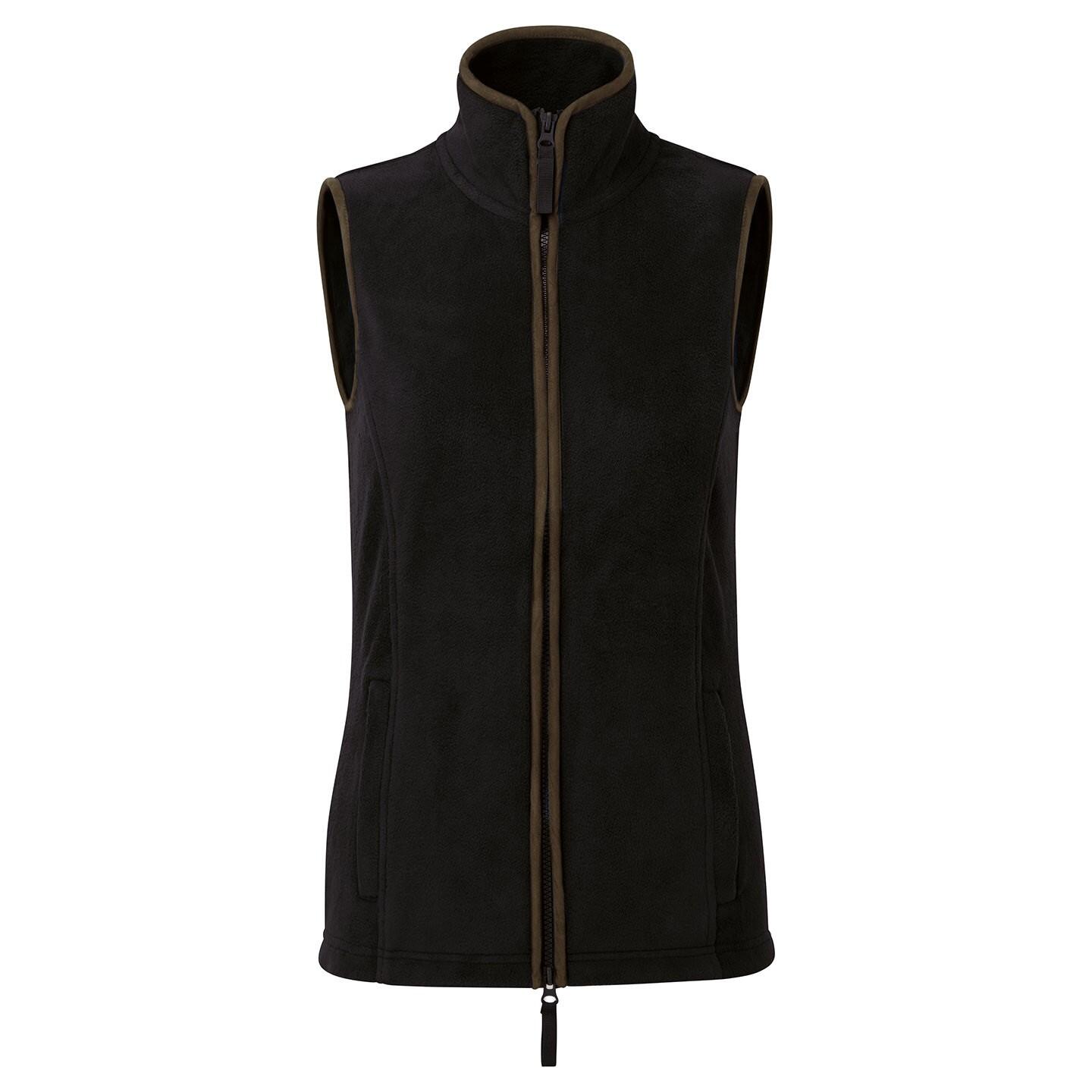 PREMIER Womens/Ladies Artisan Fleece Gilet (Black/Brown)