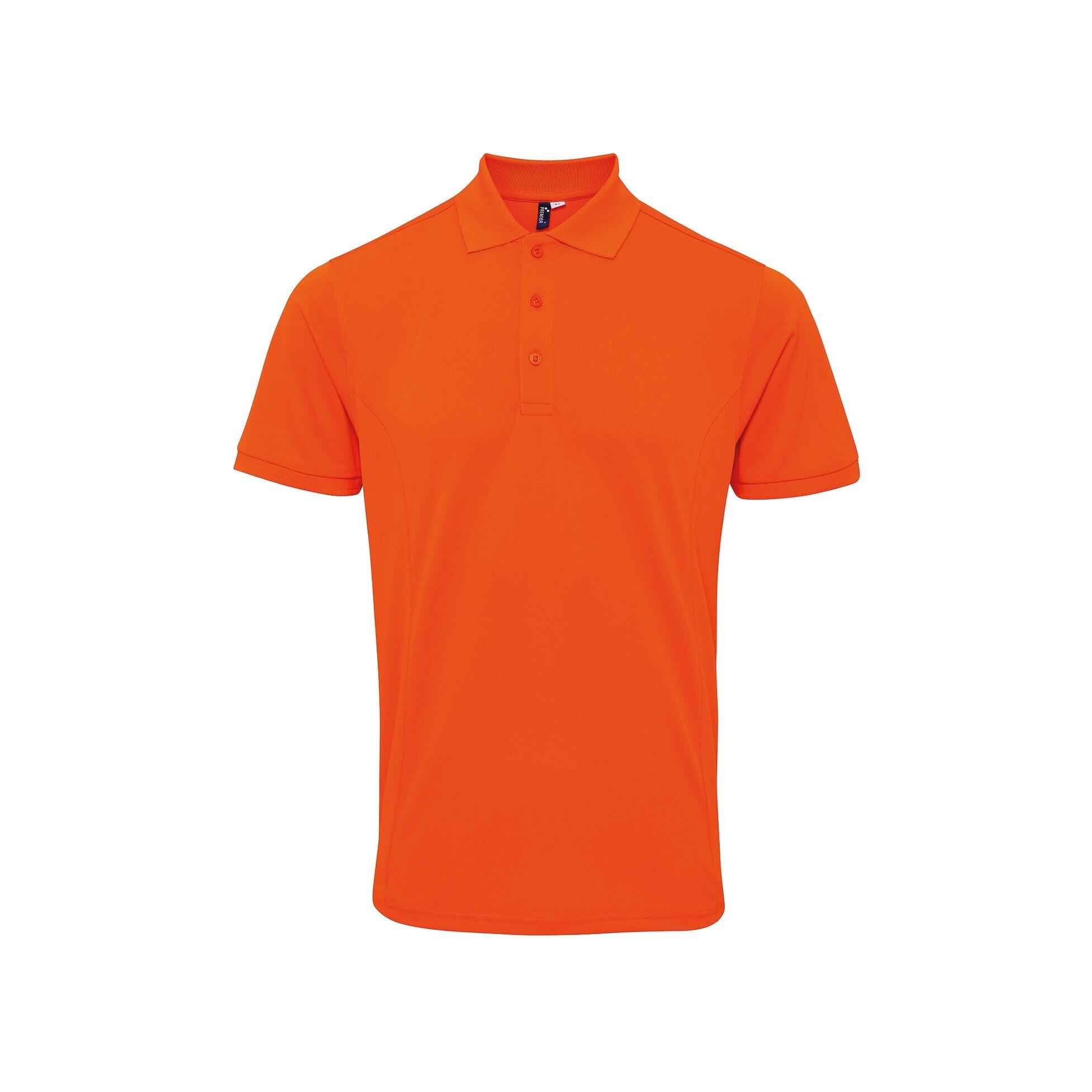 PREMIER Mens Coolchecker Plus Pique Polo With CoolPlus (Orange)