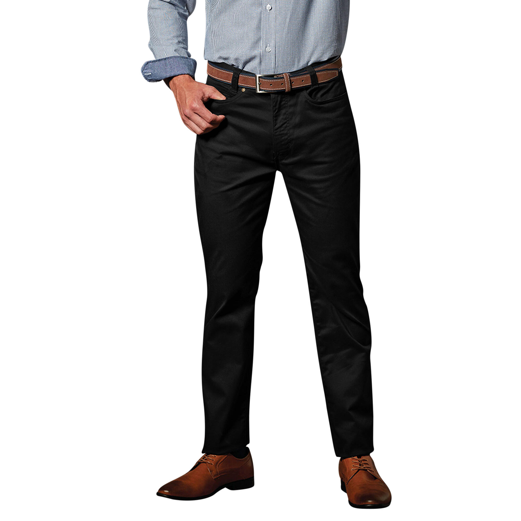 Mens Performance Chinos (Black) 2/3