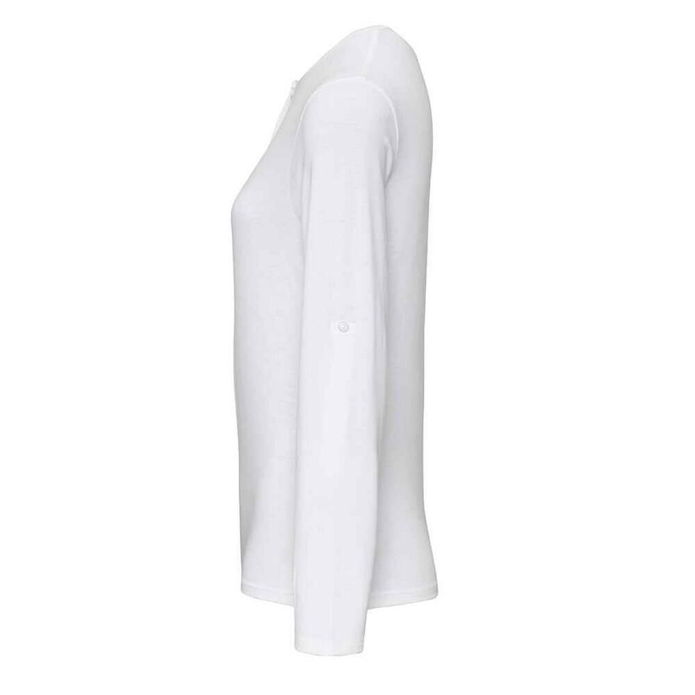 T-Shirt de manga comprida John Roll para senhora/senhora (Branco) 3/4