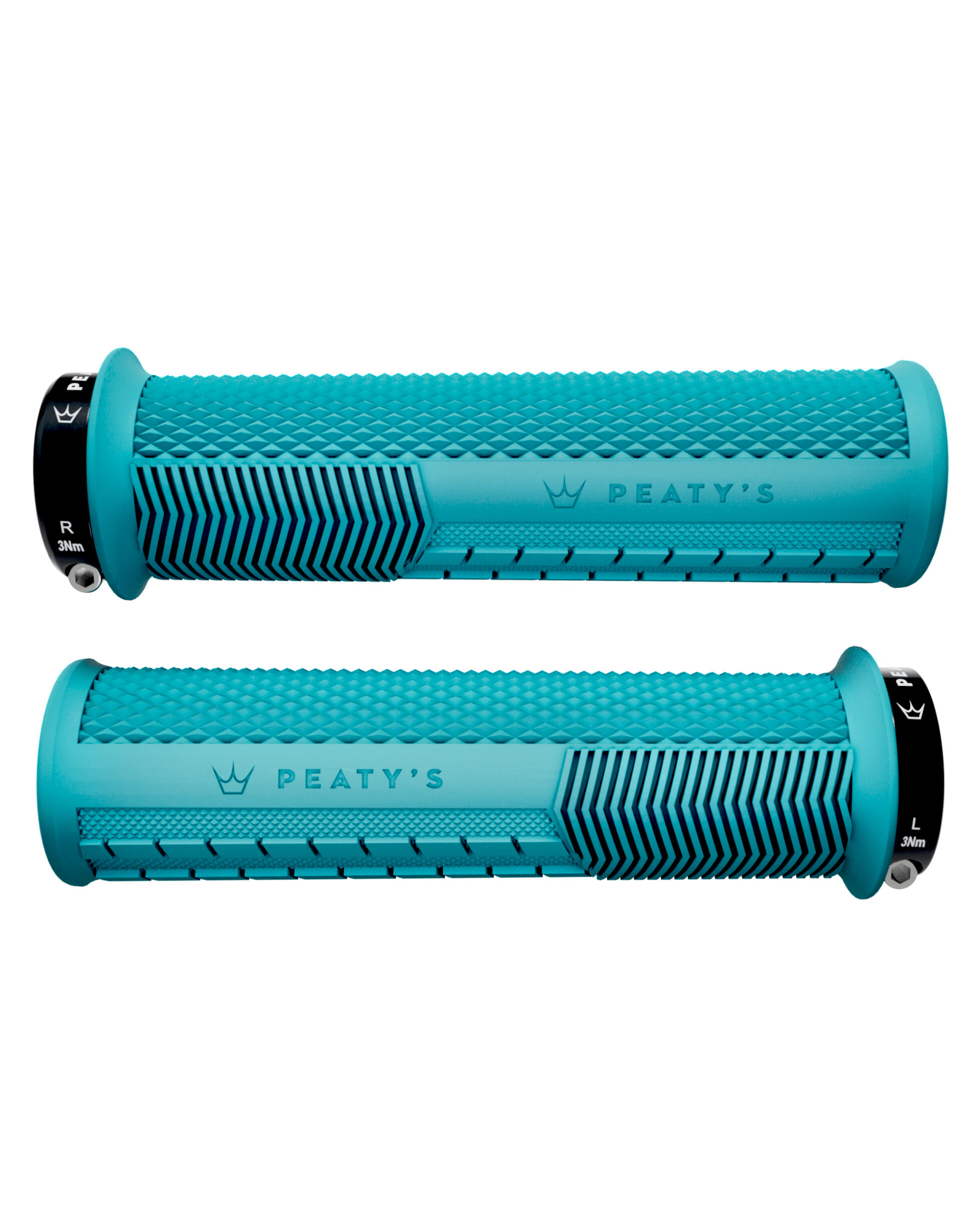 Par de punhos Peaty's Monarch Knurl Azul Turquesa 7/7