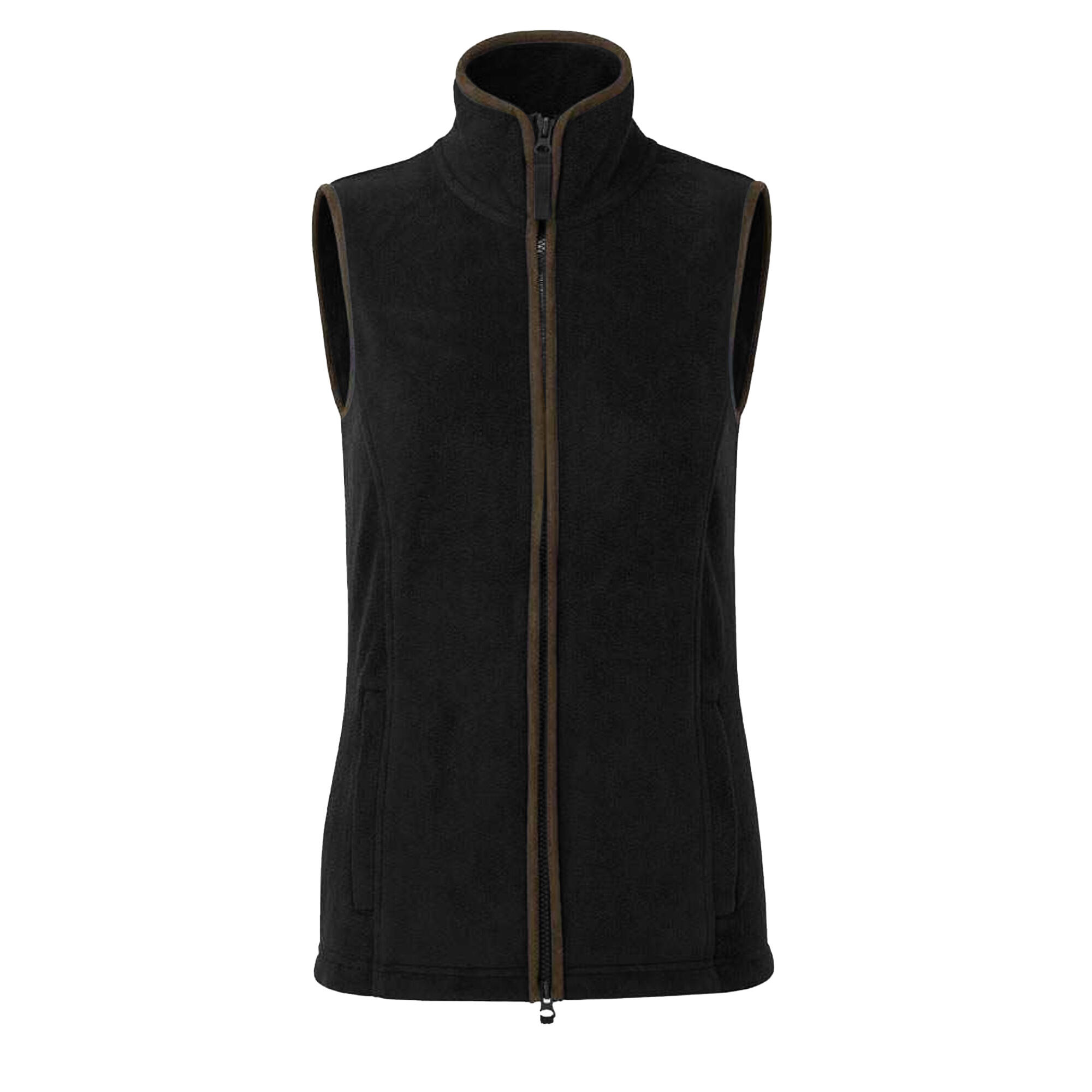 PREMIER Womens/Ladies Artisan Fleece Gilet (Black/Brown)