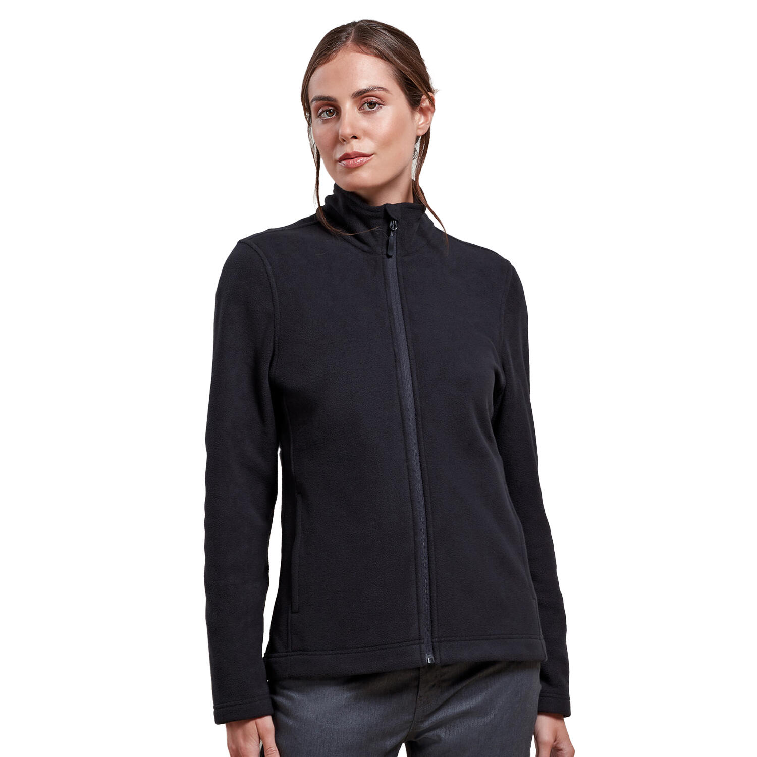 Womens/Ladies Recyclight Full Zip Fleece Jacket (Black) 2/3