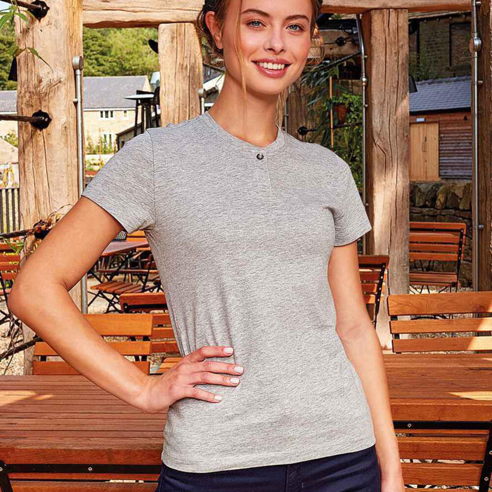Womens/Ladies Comis Marl TShirt (Grey) 2/3
