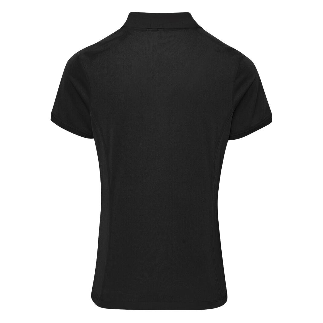 Womens/Ladies Coolchecker Short Sleeve Pique Polo TShirt (Black) 2/3
