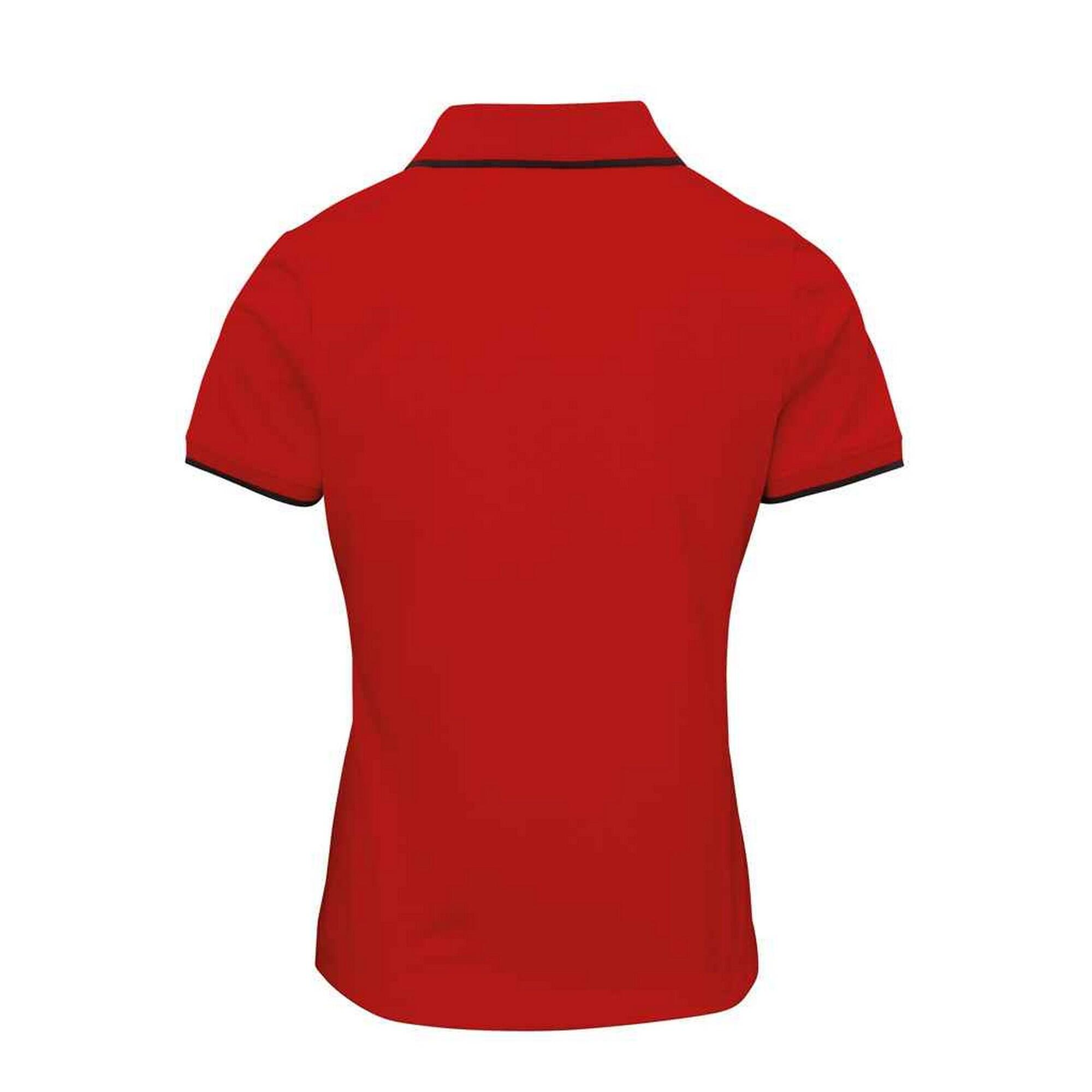 "Coolchecker" Poloshirt für Damen Rot/Schwarz 2/3