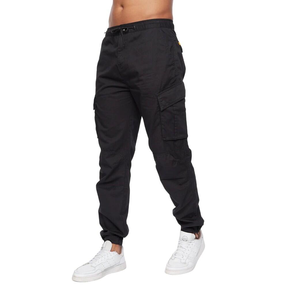 CROSSHATCH Mens Sidemoore Cargo Trousers (Black)