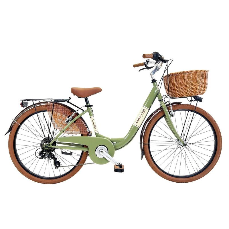 Stadsfiets Dolce Vita by Canellini Venere 26" met mand - Olijfgroen