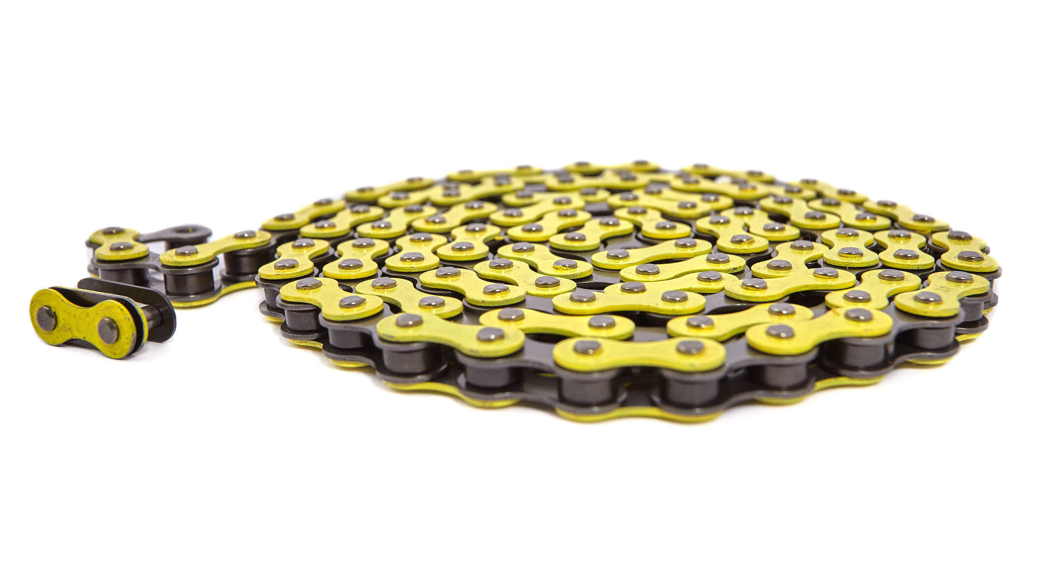 BMX CHAINE JAUNE 1/2"x1/8" ACIER KHEBIKES 2/4