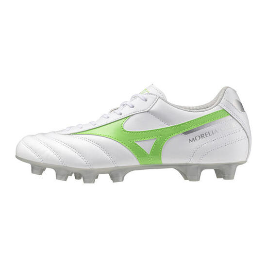 Botas De Fútbol Mizuno Morelia Ii Club Blanco Y Verde Neón