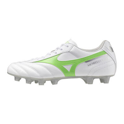 Botas De Fútbol Mizuno Morelia Ii Club Blanco Y Verde Neón