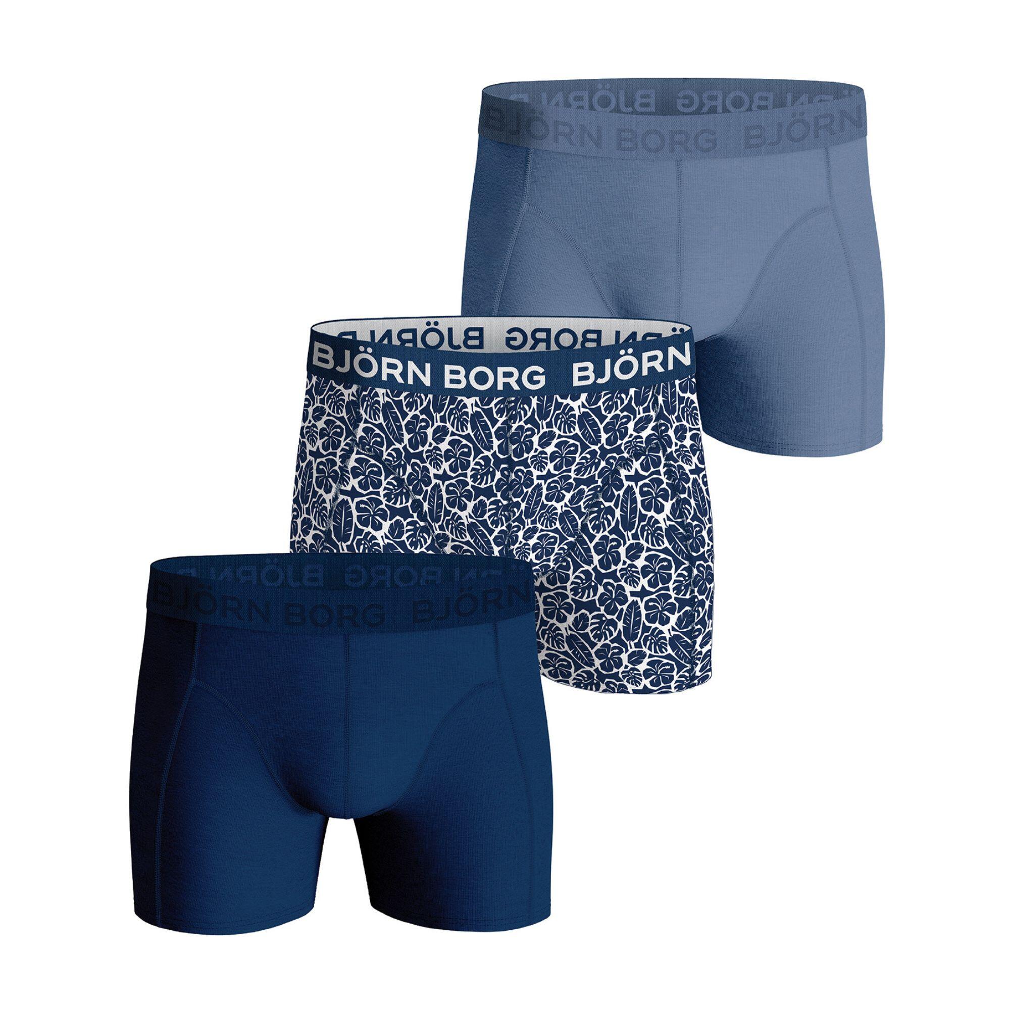 BJORN BORG 3 Pack Mens Designer Band Cotton Boxer Shorts