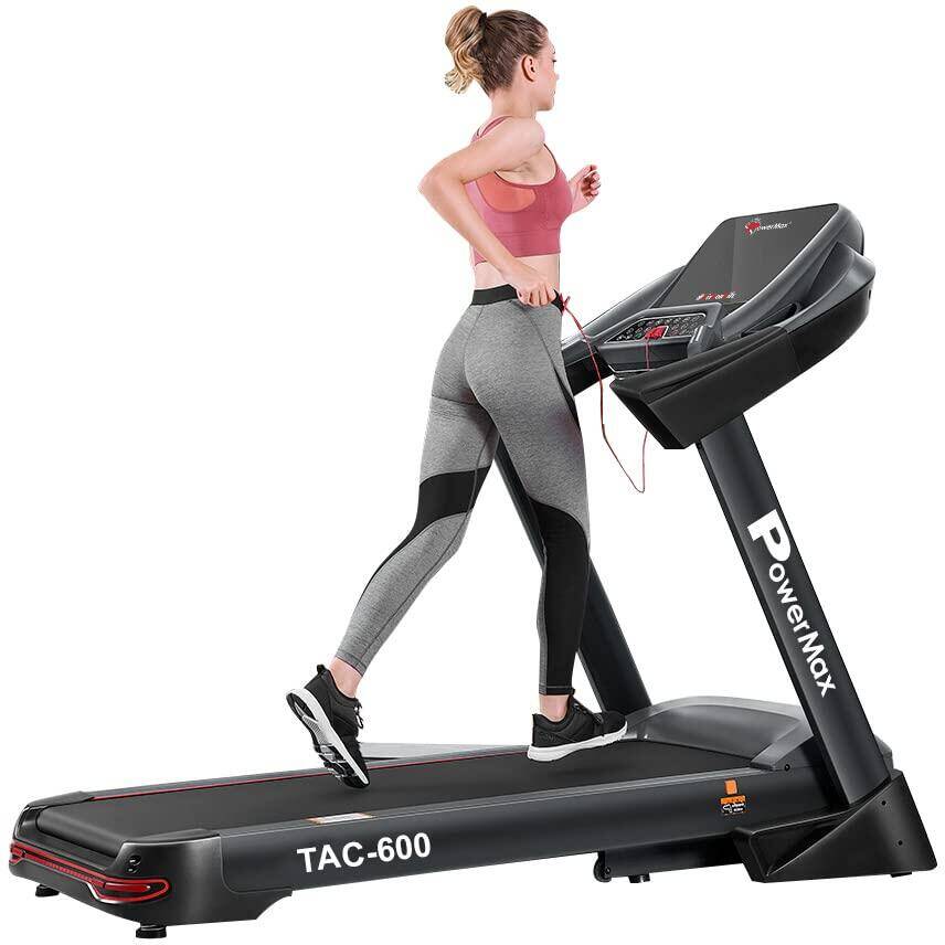 PowerMax Fitness TAC-600 5.0HP AC Commercial Motorized Treadmill for Home, Gym Club, Fitness Training Use with Android & iOS App, 18 Level Auto Incline & Auto Lubrication for Cardio Workout -  2
