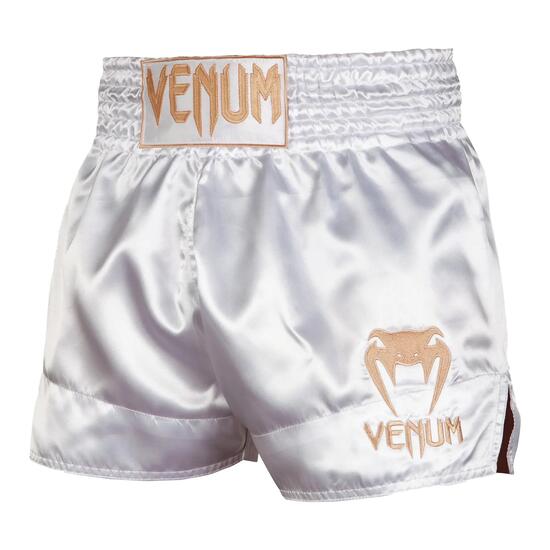 Short Muay Thaï Venum Classic polyester blanc ceinture large