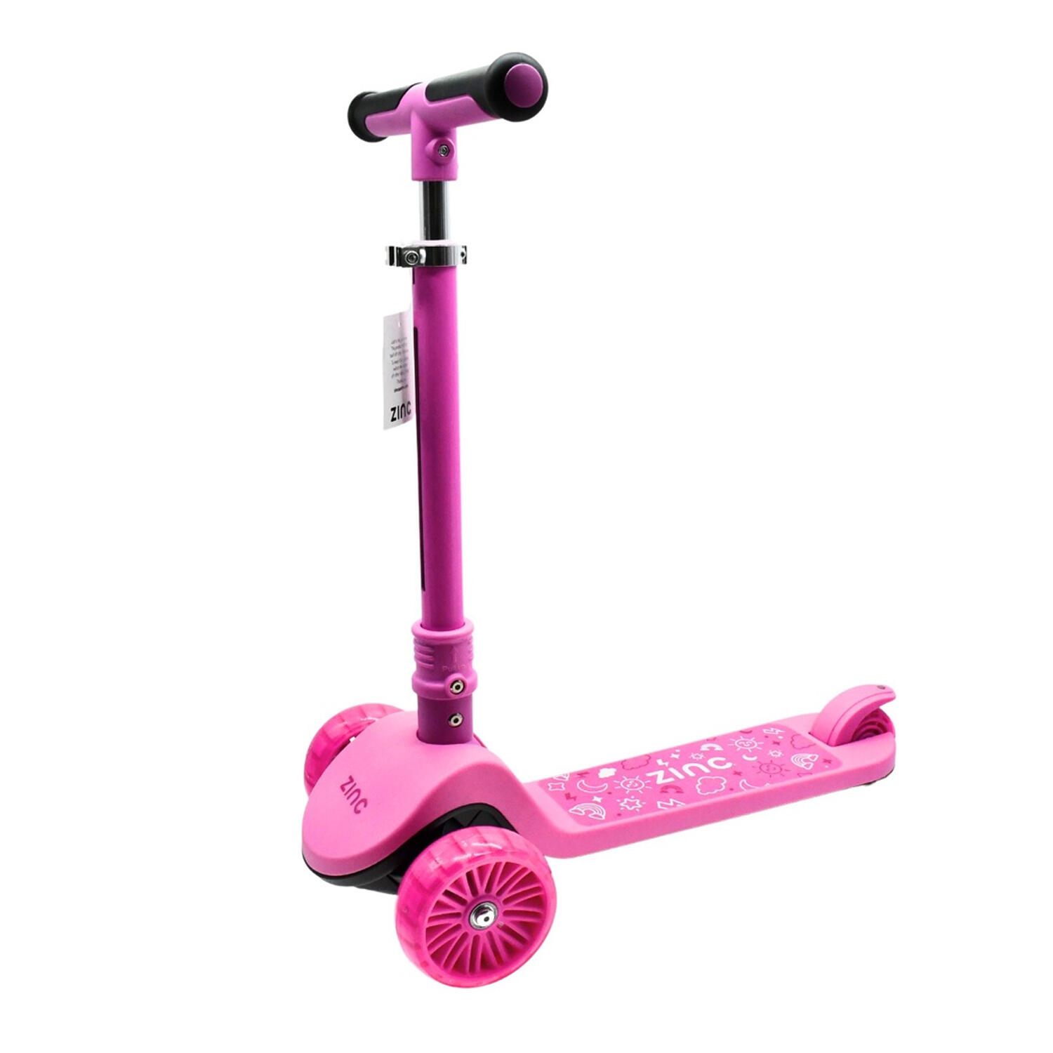 ZINC Shine LED Folding Scooter (Pink)